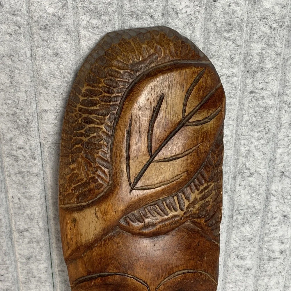 Vintage Martinique African Style Wood Carved Mask 1998 Wall Hanging Decor Art